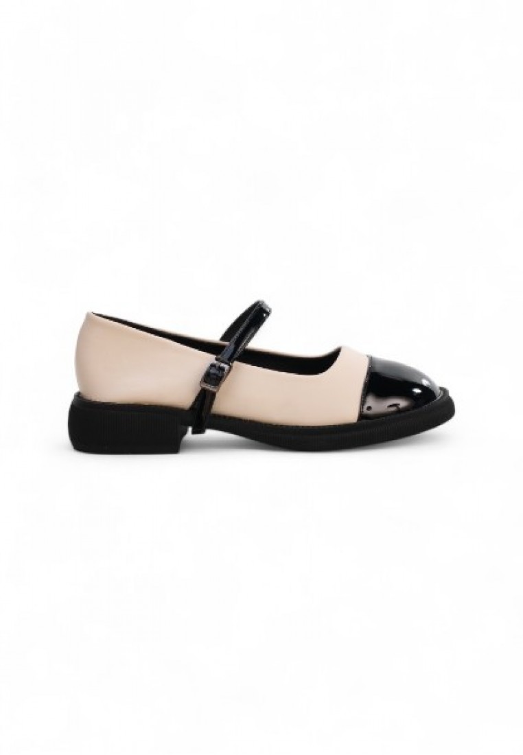 02238 Ladies 3.5cm Matching Mary Jane Shoes In Beige